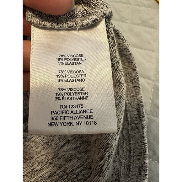 Ellen Tracy Soft Grey Marble Long Sleeve Tie Front Sweater Shirt Size Large - Picture 5 of 7